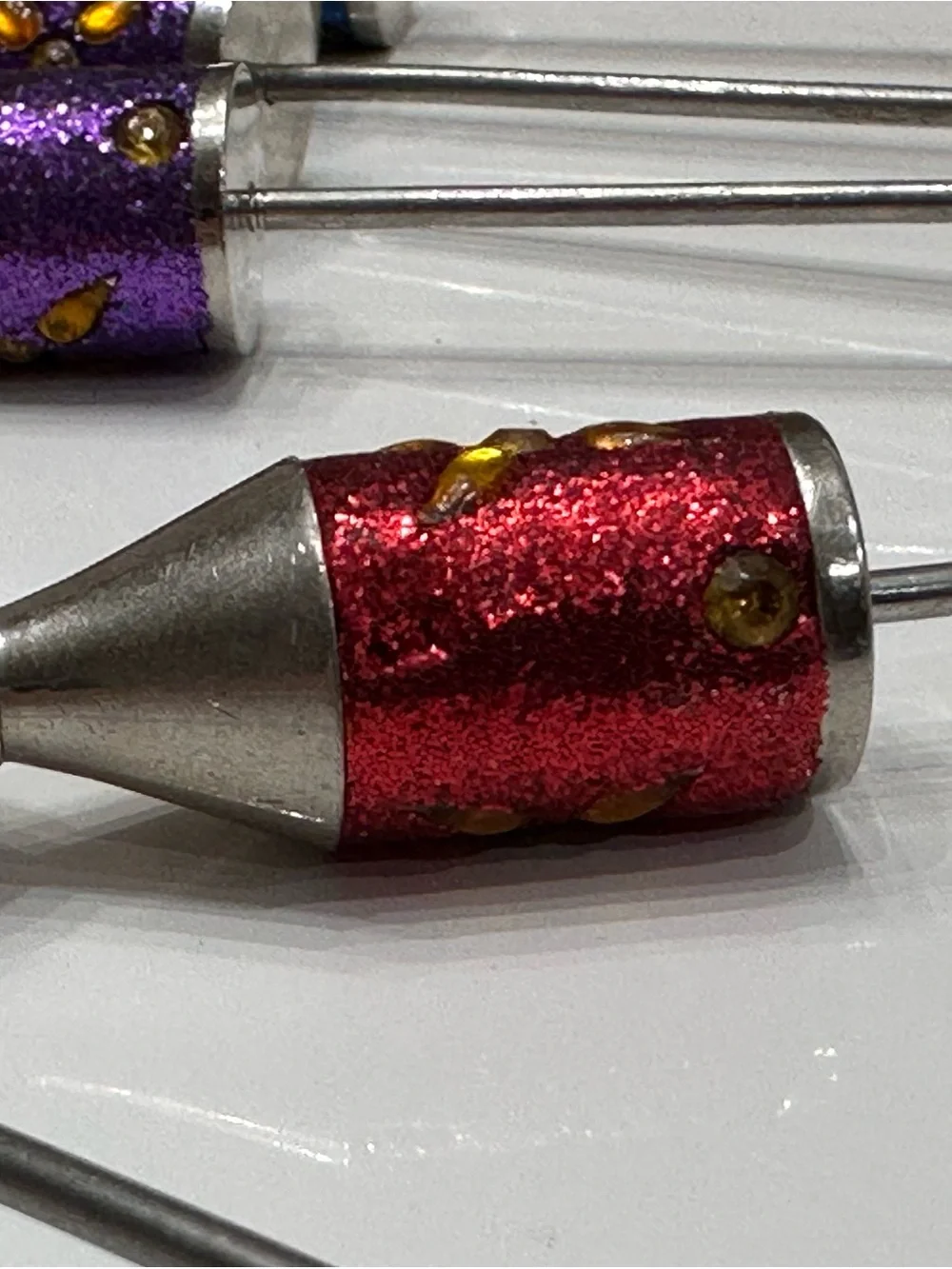 Pier 1 Holiday Glitter Jeweled Hors D’oeuvre Picks Set of 8 (No Holder)
